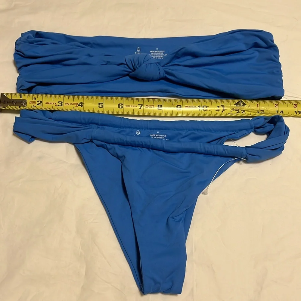 Stone Fox Swim Light Blue Twist Bandeau Bikini
